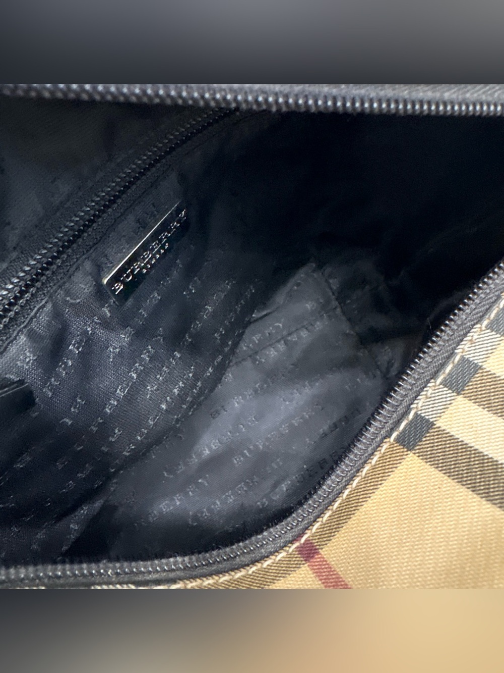 Burberry Classic Nova Check Small Tote Bag in Beige Black Handles - Picture 7 of 9